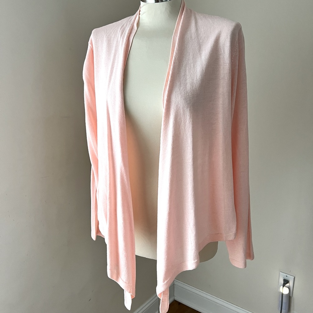 JJill- NWT-peachy pink cardigan Linen cotton size Petite Large..Final Reduction!